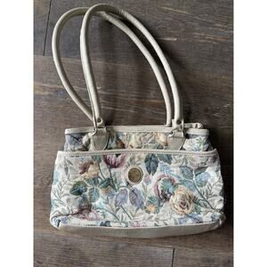 Vintage Mitzi Floral Tapestry Shoulder Bag Cottagecore Grandmacore Multi Pocket